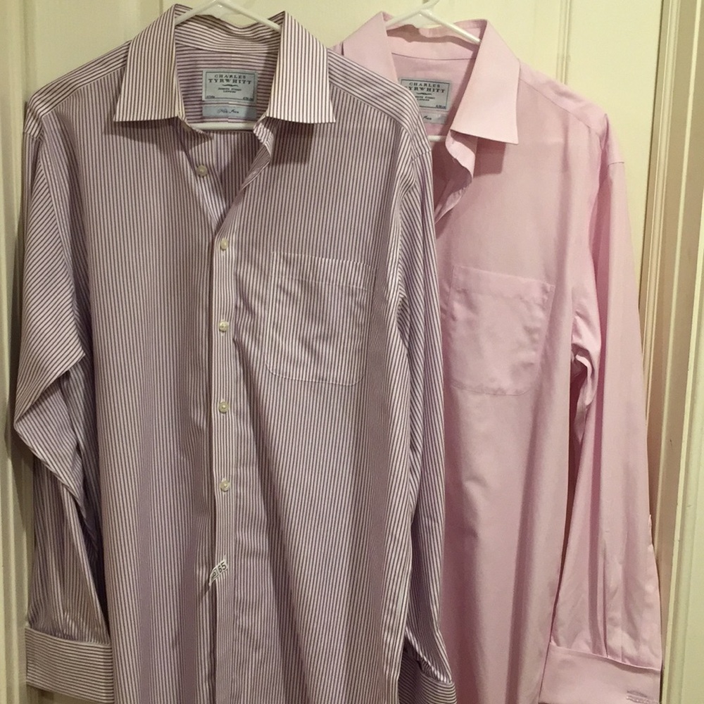 Two Charles Tyrwhitt button down shirts size 16x34